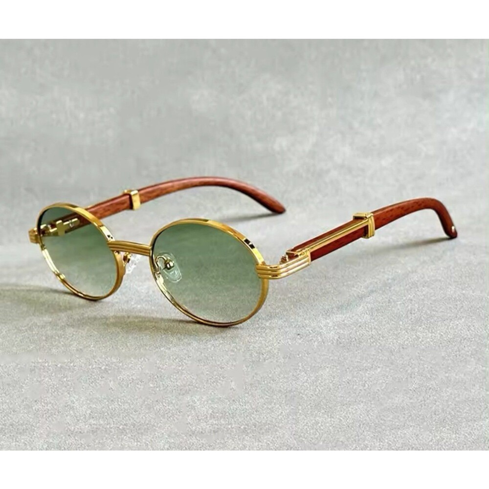 Wooden Fashion Sunglasses Women Vintage Oculos Sunglasses For Men Oval Designer